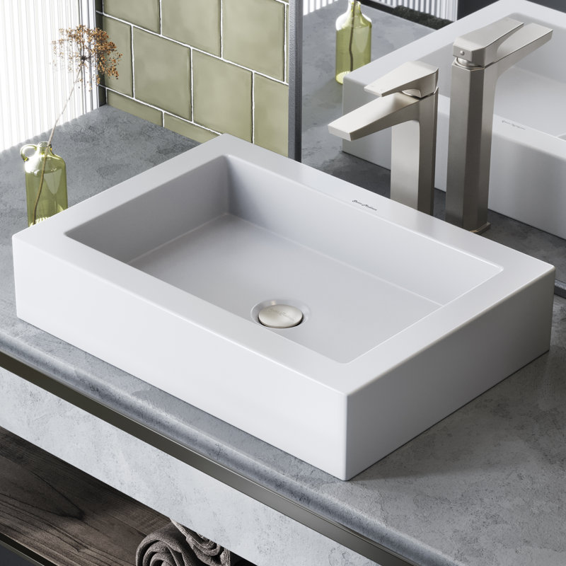 Swiss Madison Voltaire Ceramic Rectangular Vessel Bathroom Sink